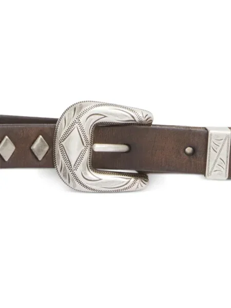 Curea Ralph Lauren Rrl din piele cu tepi maro