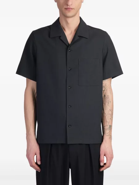 Lněná košile Attachment černá