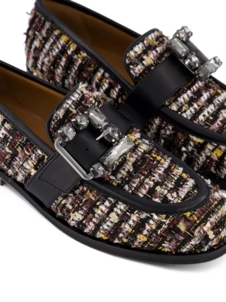 Pantofi loafer Gibaldi din tweed negru