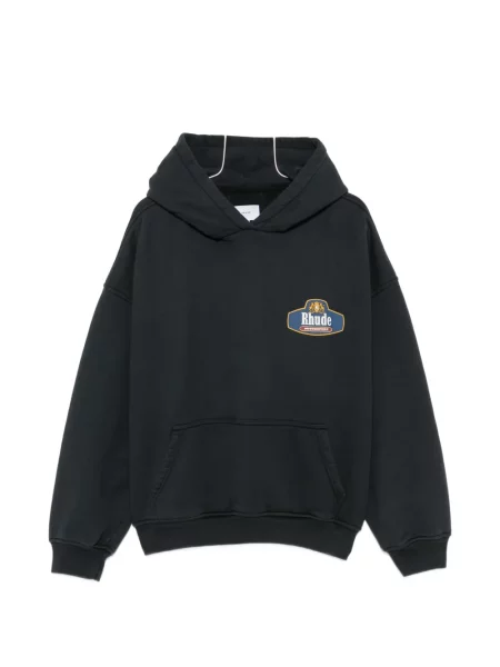 Hanorac cu glugă Rhude cu imagine negru