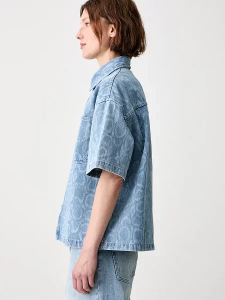 Carhartt Wip Bluzka Jeansowa Lovilia blau niebieska
