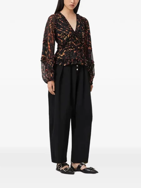 Bluză Allsaints cu imagine negru