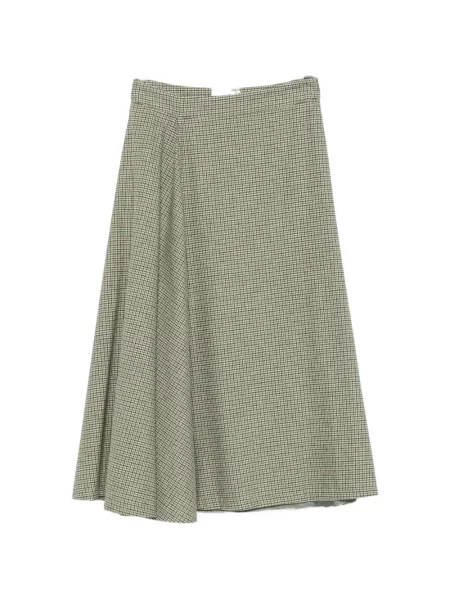 Fustă midi Niu' cu model pepito în linie A verde