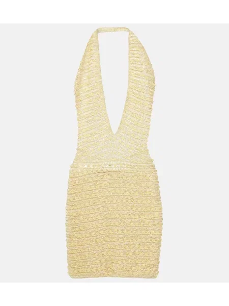 Rochie mini Aya Muse cu gât halter de costum galben