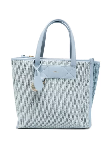 Geantă shopper Furla din piele albastru