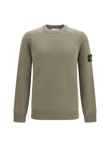 Sweter Stone Island wełniany z kamieniami zielony