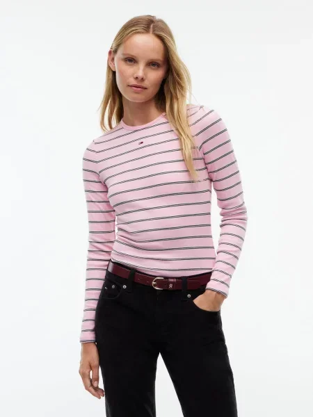 Tommy Jeans koszulka z długim rękawem Kobiety S różowy
