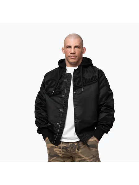 Geacă pentru bărbați Pitbull Mason San Diego Baseball Hooded black negru