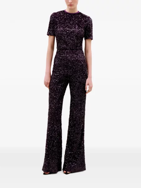 Pantaloni Silvia Tcherassi cu paiete evazate violet