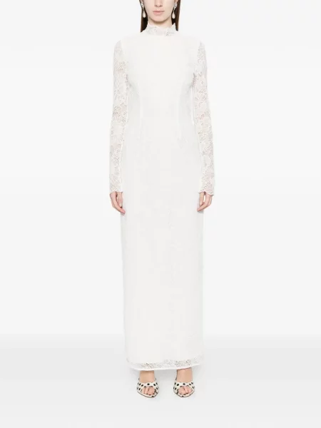 Maxi rochie maxi Rotate Birger Christensen din dantelă de costum alb