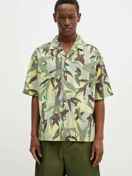 Kenzo cămașă din amestec de in relaxed verde