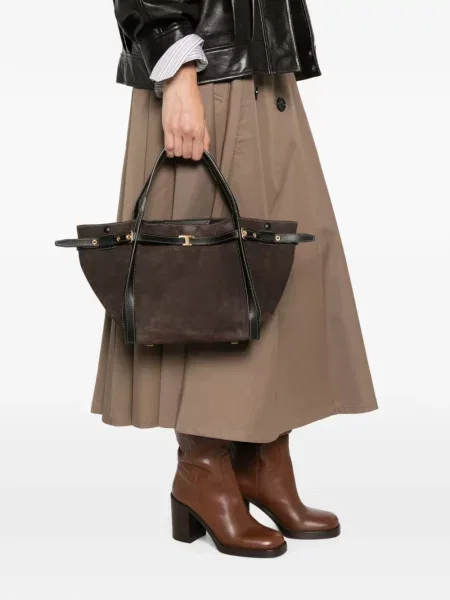 Τσάντα shopper Tod's σουέτ καφέ