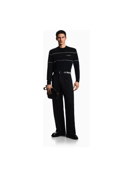 Sweter Emporio Armani wełniany niebieski