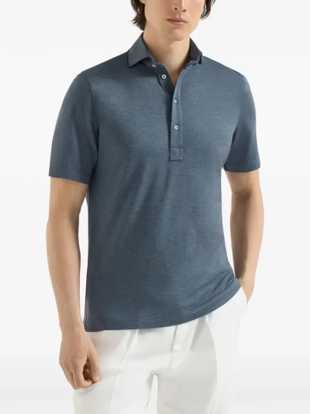 Tricou polo Brunello Cucinelli albastru