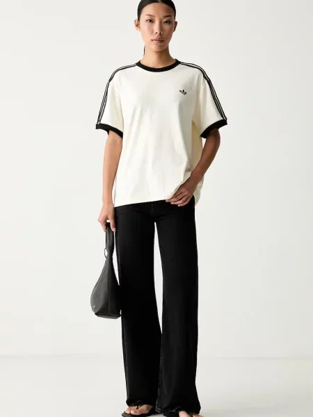 Adidas Originals tričko dámske s elastanom béžová