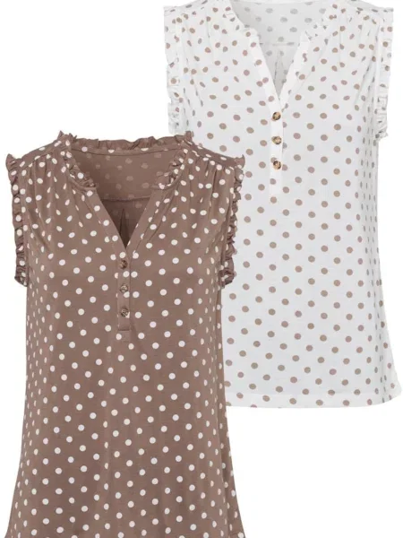 LASCANA Bluza temno siva bela