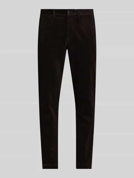 Spodnie sztruksowe o kroju straight fit z mieszanki bawełny Polo Ralph Lauren czarne