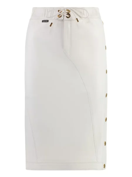 Spódnica skórzana Tom Ford do kolan biała