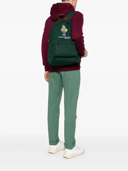 Siuvinėtas vilnonis kepurė Polo Ralph Lauren pinti ruda