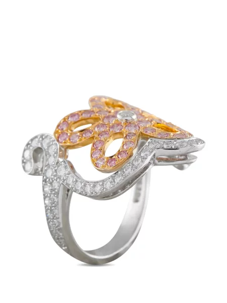 Inel Van Cleef & Arpels cu model floral alb