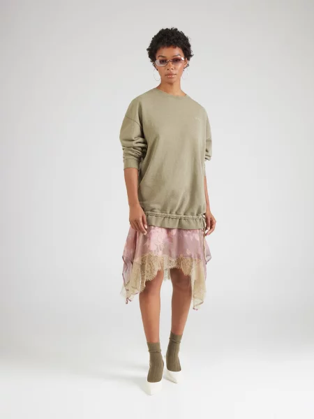 DIESEL Šaty D-ORELY KLEID / svetloružová zelená