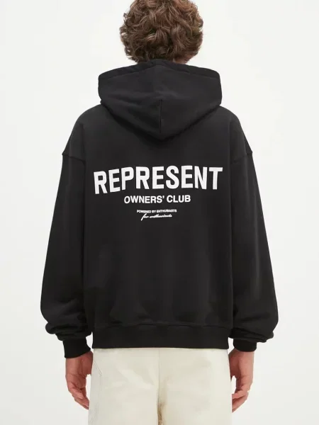 Mikina s kapucí Represent s kapucí s potiskem černá