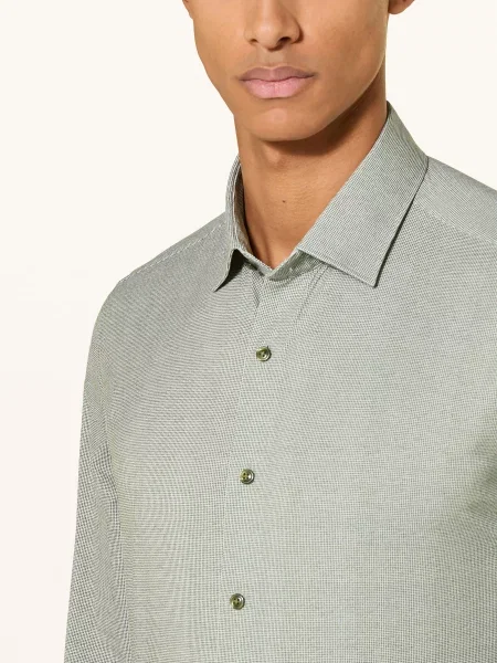 Olymp Jerseyová Košile Luxor Modern Fit zelená bílá