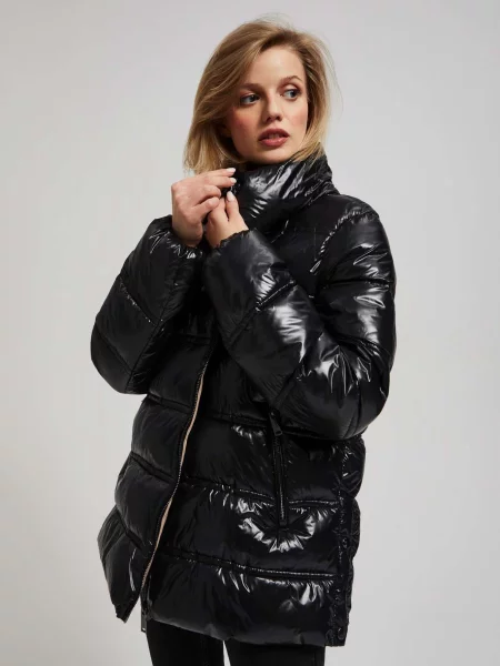 Geacă Marisse cu glugă negru