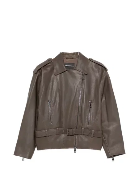Cu centură geanta de piele Emporio Armani maro