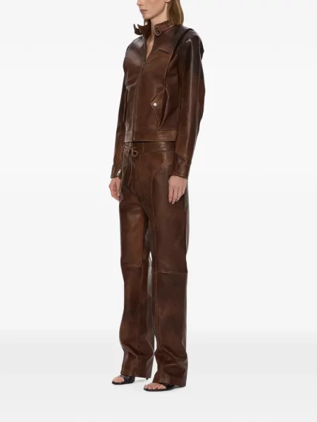 Pantaloni Christopher Esber din piele maro