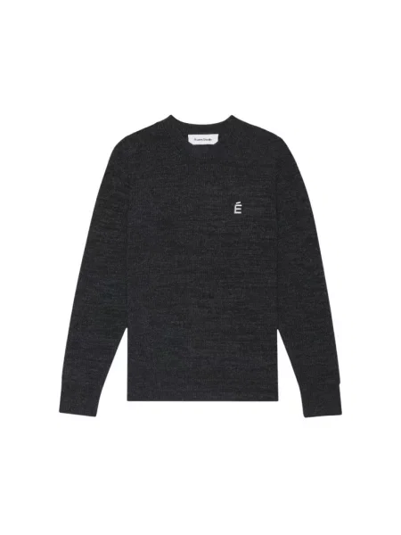Sweter Etudes wełniany z okrągłym dekoltem szary