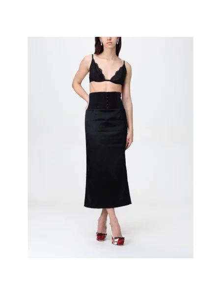 Satynowa spódnica Dolce And Gabbana czarna
