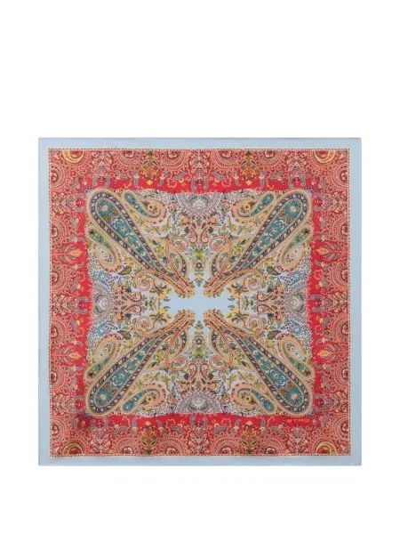 Fular Etro de mătase cu imagine cu model paisley roșu