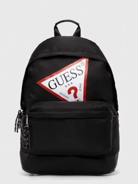 Раница Guess голям с принт черно
