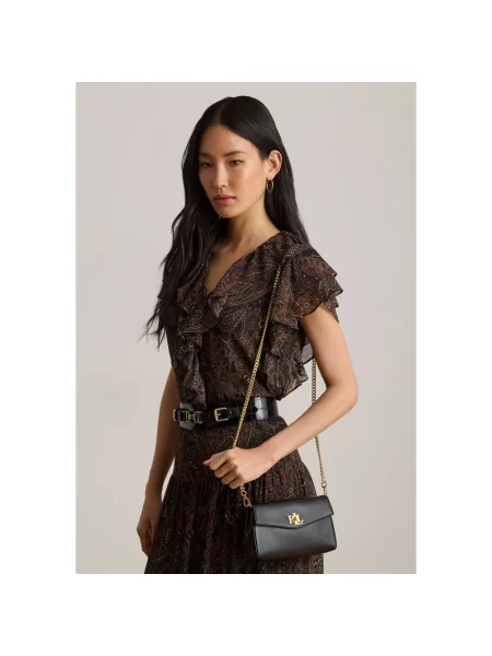 Lauren Ralph Lauren torebka crossbody skórzana czarna