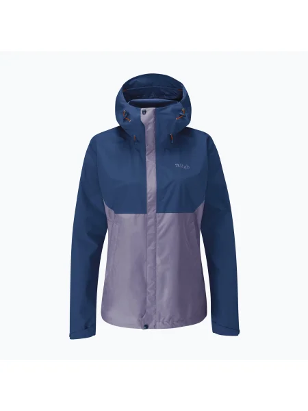 Rab Downpour Eco дамско дъждобранно яке patriot blue/purple sage синьо