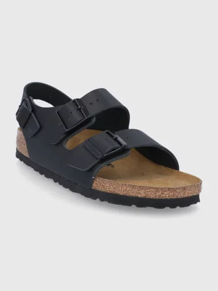 Шкіряні сандалі Birkenstock Milano чорний