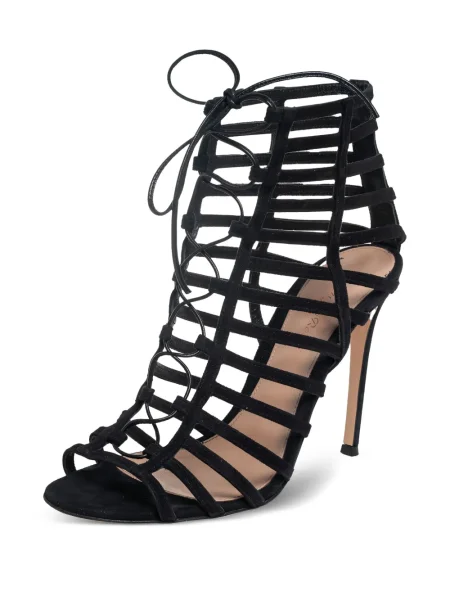 Сандали Gianvito Rossi с връзки с дантела черно