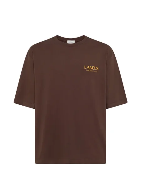 Тениска Laneus с принт кафяво
