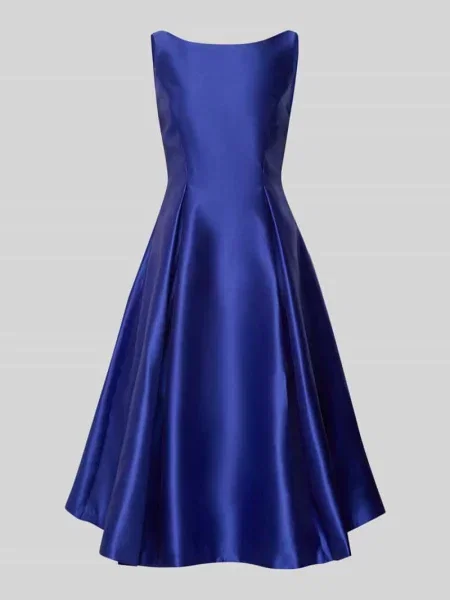 Sukienka koktajlowa z dekoltem w łódkę Adrianna Papell niebieska