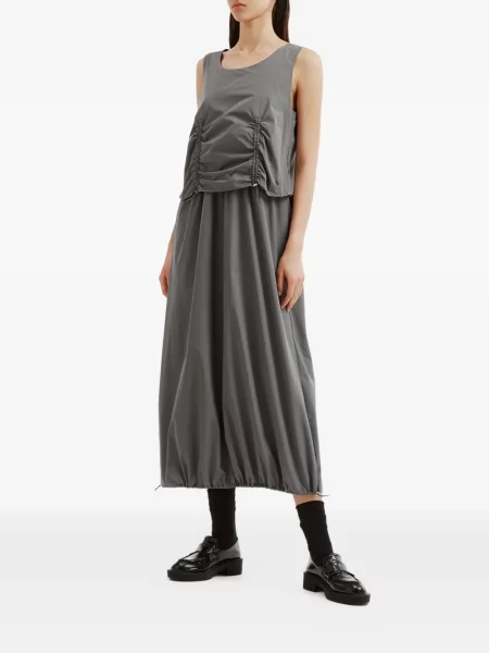 Rochie Tout A Coup cu volane cu cordon gri