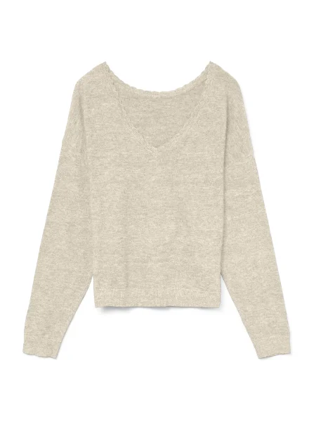 VERO MODA Svetr VMMarina melír bílý