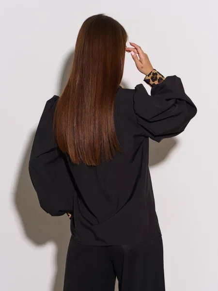 Сорочка ISSA Plus комбінований верх чорний