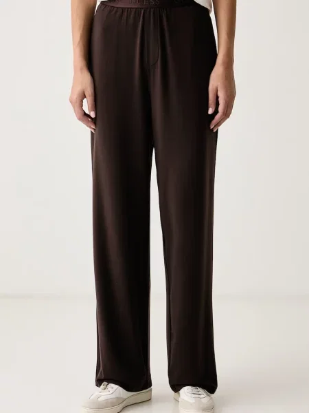 Guess pantaloni de trening pentru femei cu lyocell JUNIE maro