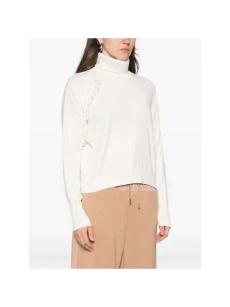 Sweter z golfem Twinset beżowy