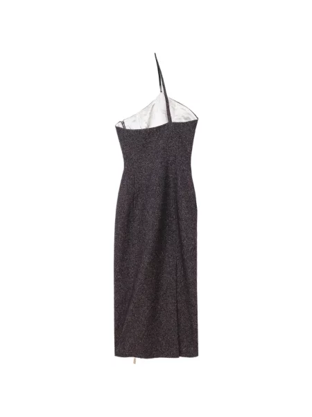 Rochie midi Remain de lână cu un umăr gol maro
