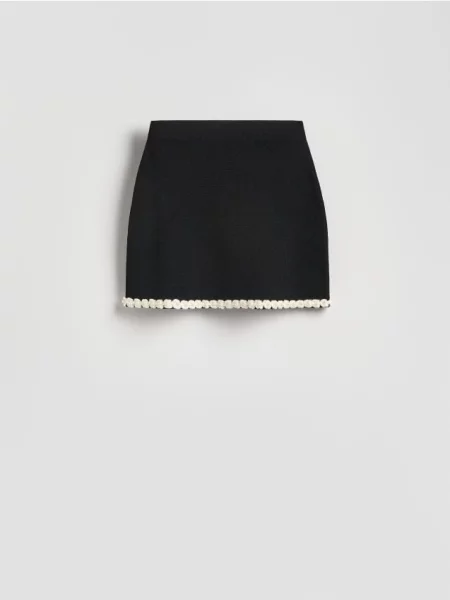 Reserved Fustă mini cu ornamente decorative negru