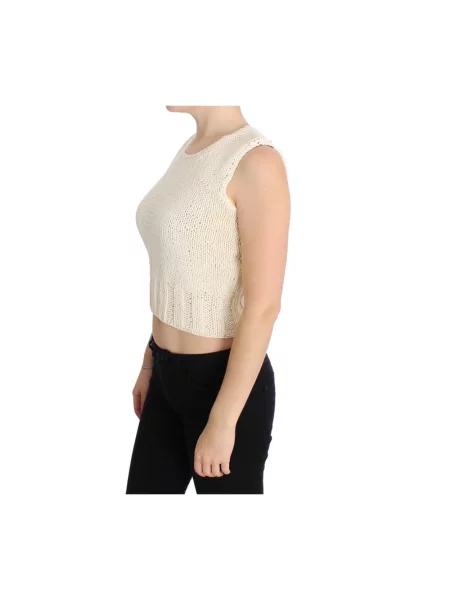 Sweter Pink Memories bez rękawów beżowy