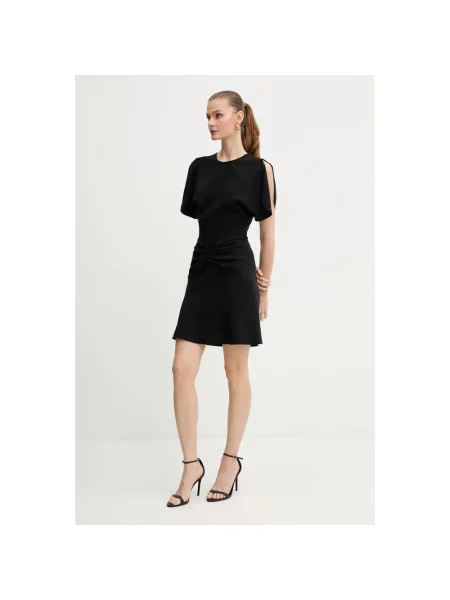 Sukienka mini Victoria Beckham z falbankami czarna