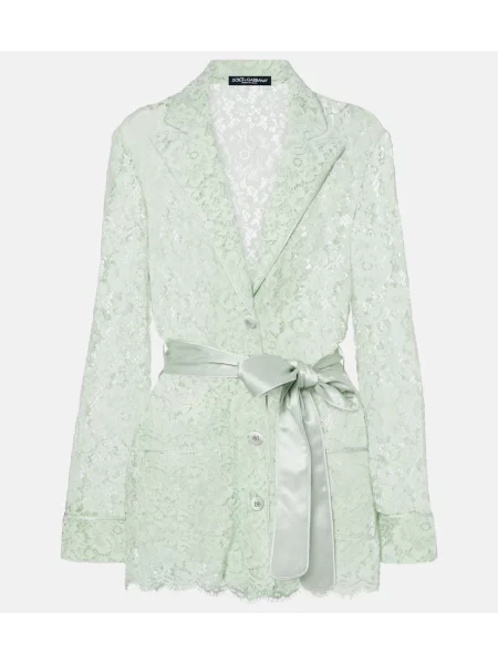 Blazer Dolce&gabbana s čipko zelena